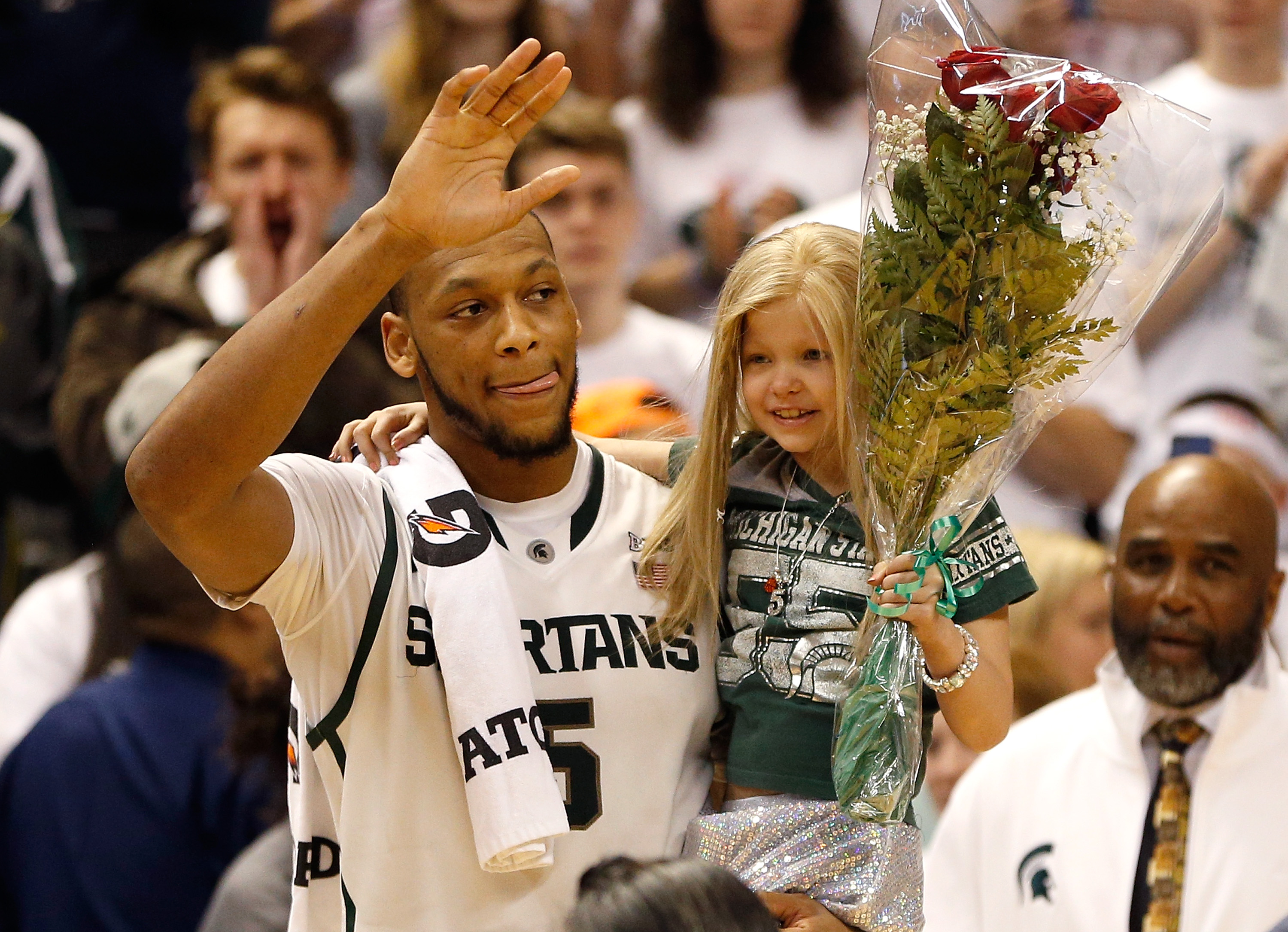 Princess Lacey with Michigan State Basketball Player 